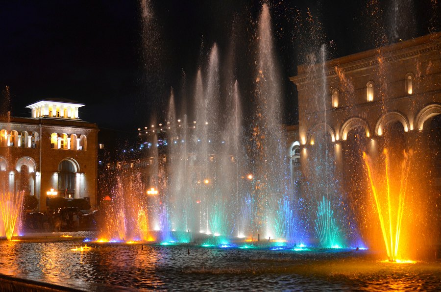 zpívající fontána v Jerevanu